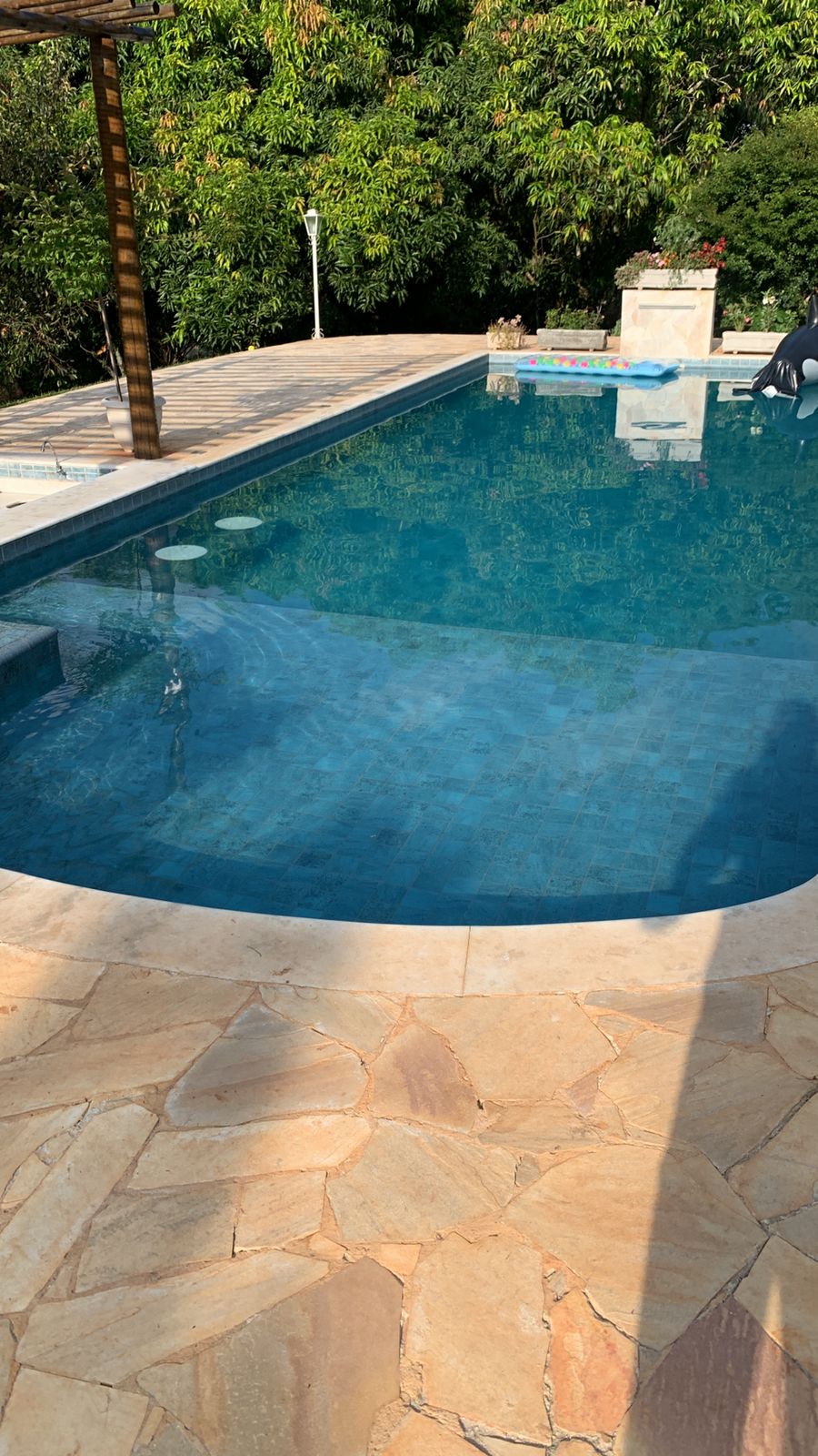 Piscina climatizada vista de dia
